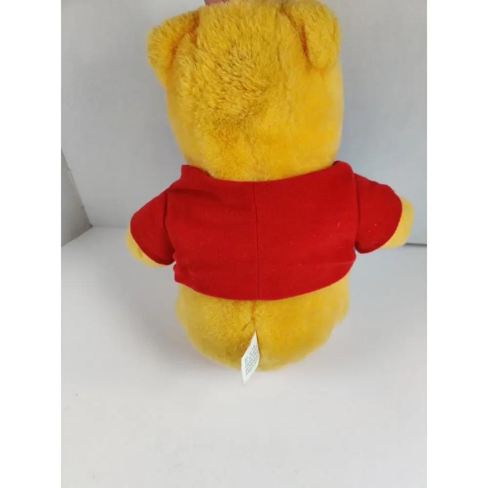 Disney Mattel Winnie the Pooh Bear with Blue Honey Pot Plush Animal 1997 12 inch